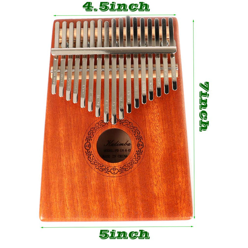 Hidear Thumb Piano Kalimba 17 keys Finger Piano 17 Tone Musical Toys with Instruction and Tune Hammer, Portable Thumb Piano Okoume