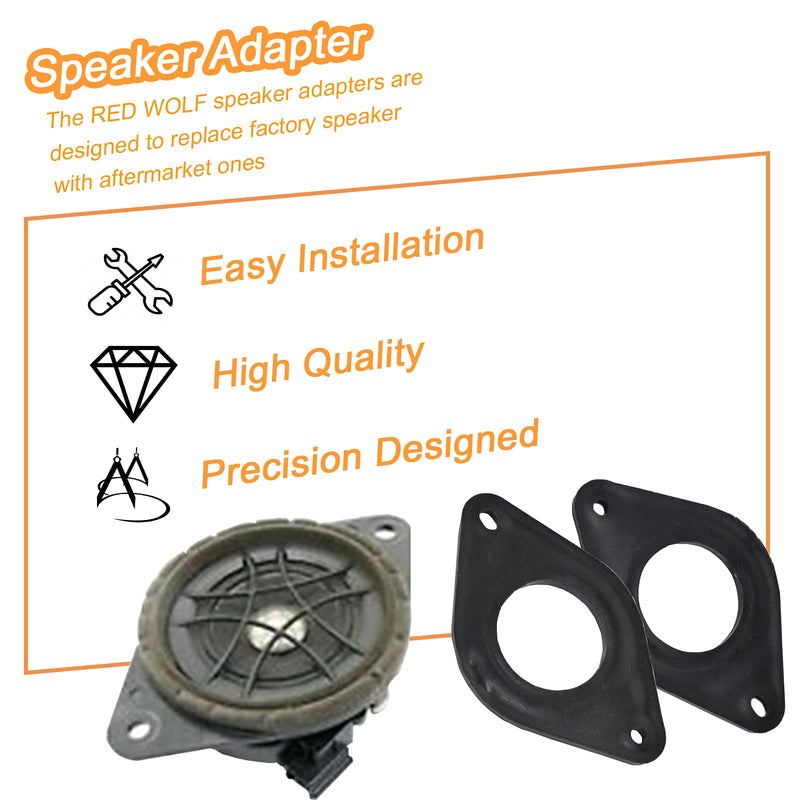 RED WOLF Front Center Dashboard Tweeter Speaker Adapter 1.5" Cutout Spacer Rings Install Replacement for Toyota 2002-2020, Subaru, Lexus 2010-2019