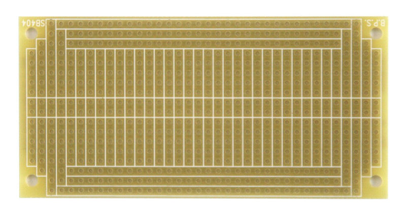 SB404 Solderable PC BreadBoard, 1 Sided PCB, Matches BB400 breadboards with Power Rails, 3.75 x 1.85in (95.3 x 47.0mm)