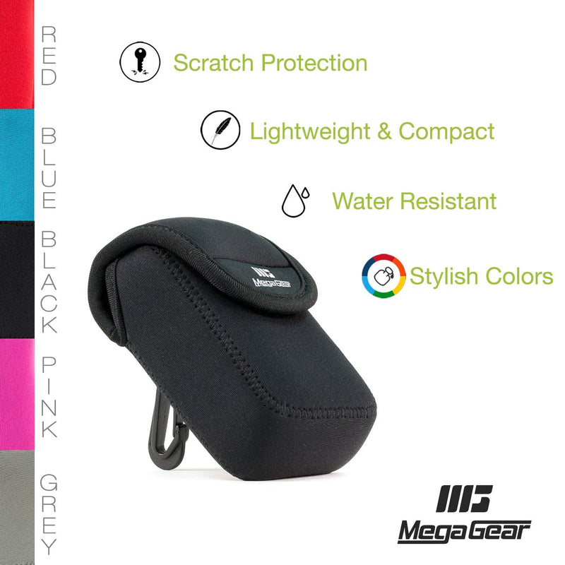 MegaGear Ultra Light Neoprene Camera Case Compatible with Canon PowerShot G7 X Mark III, G5 X Mark II, G7 X Mark II, Nikon Coolpix AW130, S9900, Canon PowerShot G7 X Black