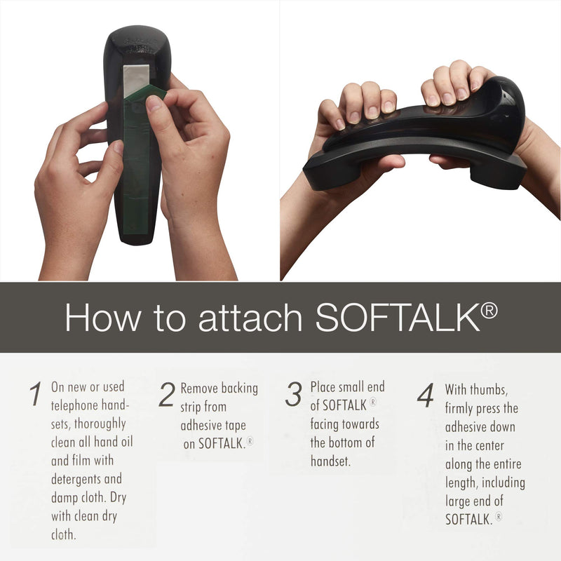 Softalk II Antibacterial Charcoal Phone Shoulder Rest | Landline Telephone Accessory (00802M)