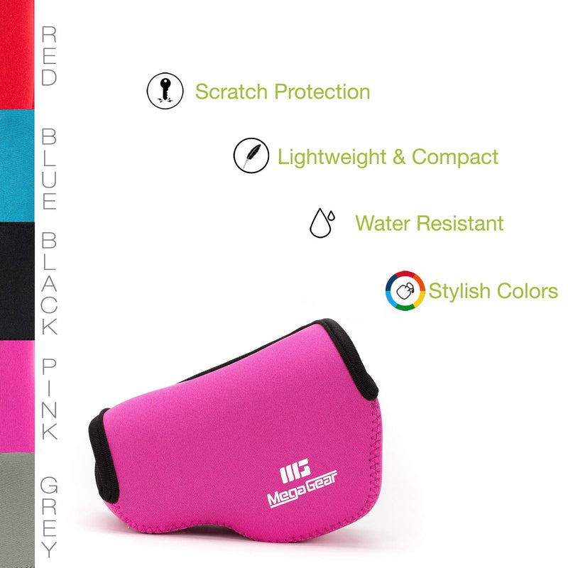 MegaGear ''Ultra Light'' Neoprene Camera Case Bag for Sony NEX-6, Sony NEX-7, Sony NEX-F3 with 16-50mm Lens (Hot Pink) Hot Pink
