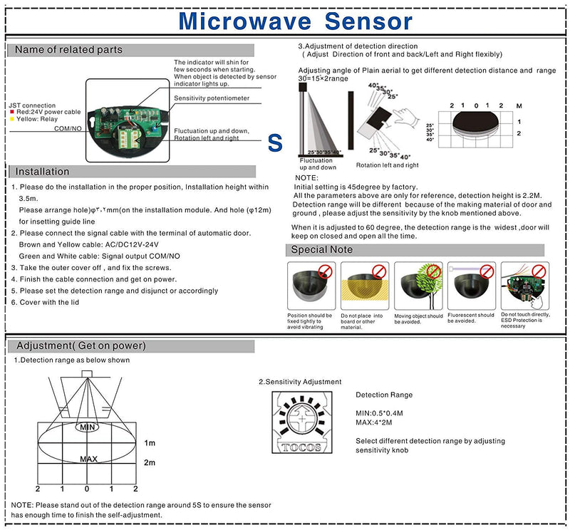 UHPPOTE Request to Exit Microwave Sensor Motion Detector (Black) Black