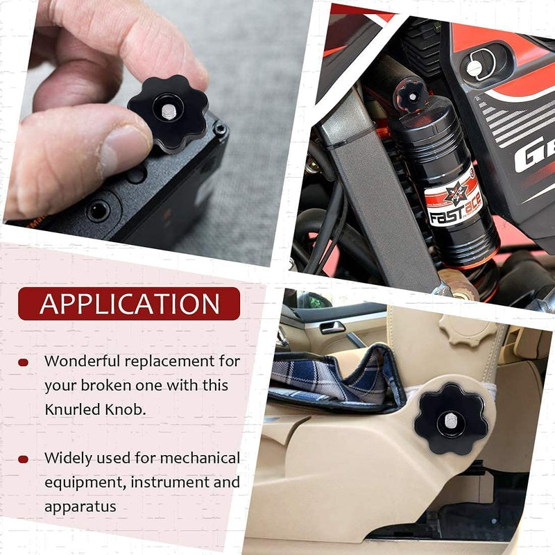 MroMax Star Head Clamping Knob Handle-M8 x31mm Female Threaded Black Plastic Screw-On for Mechanical Equipment 5Pcs M8