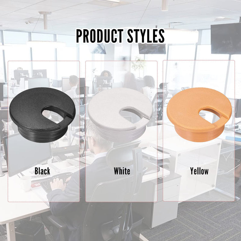 MroMax 1.38" Desk Grommet Plastic 35mm Cable Hole Cover Cord Desk Grommets Arrange Wires Organizer for Home Office Desk Cable Cord White 10Pcs 35 mm Mounting Hole Diameter