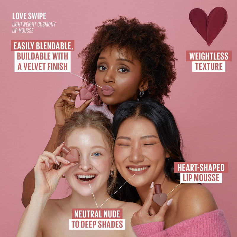 KAJA LOVE SWIPE | Velvety, Air-whipped Lip Mousse with Velvet Finish | Easily Buildable and Blendable | 01 Call Me | Formulated Without Parabens and Phthalates | K-beauty, Vegan, Cruelty-Free