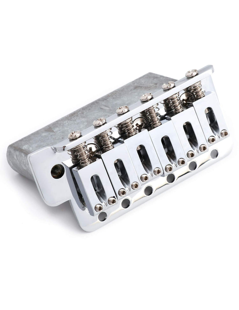 Metallor 6 String Electric Guitar Tremolo Bridge Zinc Saddles for Fender Strat Squier Style Guitar with Whammy Bar Chrome.