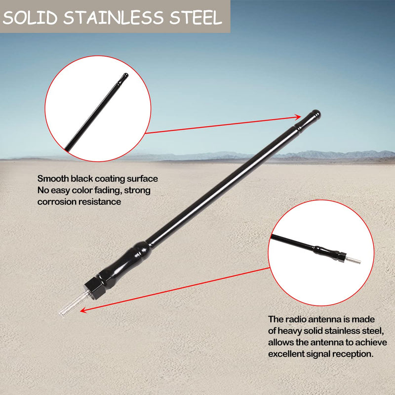 Fit for Toyota FJ Cruiser 2007-2021 6 Inches Antenna Trim, Metal Radio Antenna Replacement, Black 6 inch