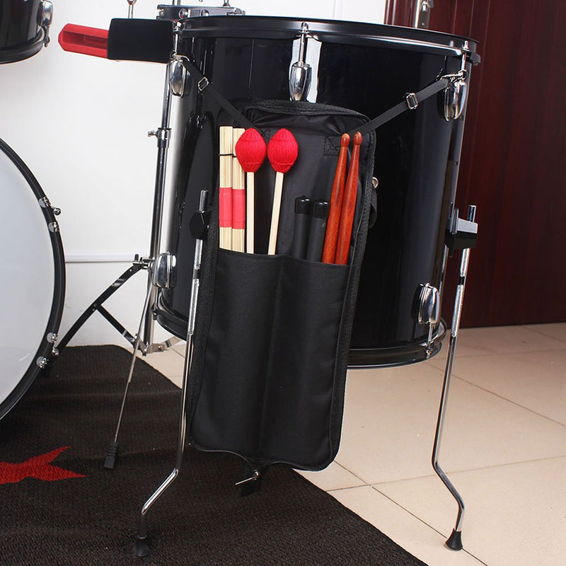 Drumstick Bag Case, Buytra Drum Stick Holder Percussion Drum Mallet Bag with Floor Tom Hooks, Black