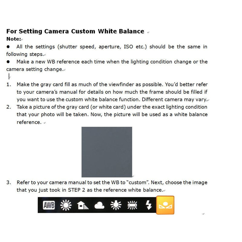 JJC 10" x 8" PVC White Balance Card Set for Achieving Perfect Color Balance in Your Photos - Including an 18% Neutral Grey Card, a White Card and a Black Card 8" x 10"