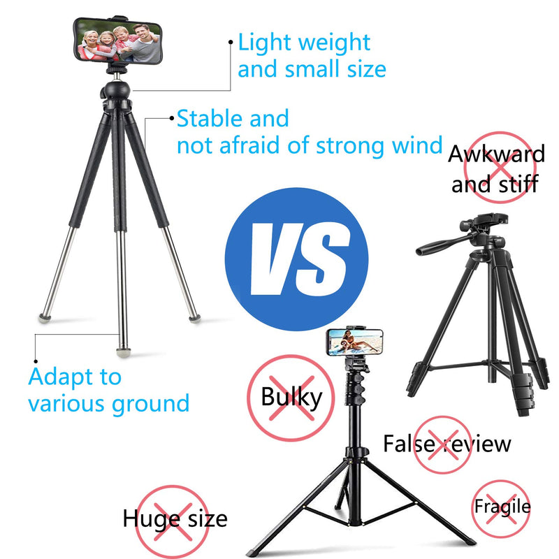 Coolwill RL2086 Phone Tripod Selfie Stick Tripod with Remote Control, 39.5 inch Lightweight Tripod for Travel, Vlog Camera Tripod for Tiktok YouTube