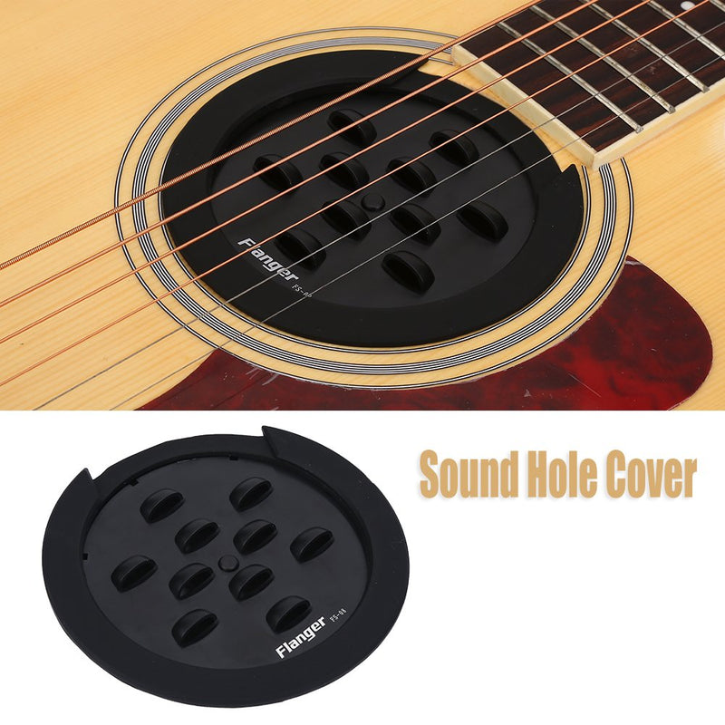 Guitar Sound Cover, Flanger Adjustable 100mm Acoustic Electric Guitar Mute Feedback Buster Soundhole Cover Accessory