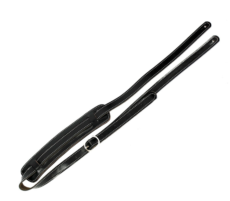 [AUSTRALIA] - Walker & Williams Vintage Slash Strap Premium Black Leather Extra Long Up To 61" 