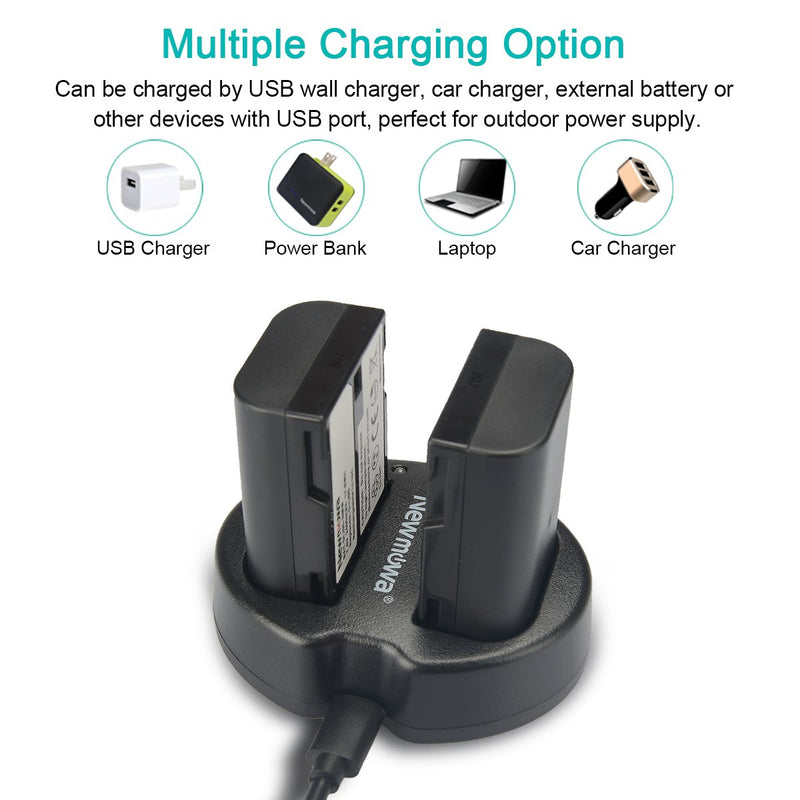 Newmowa D-Li90 Replacement Battery (2-Pack) and Dual USB Charger for Pentax D-LI90 and Pentax 645D, 645Z, K-01, k-1,K-3, K-5, K-5 II, K-5 IIs, K-7