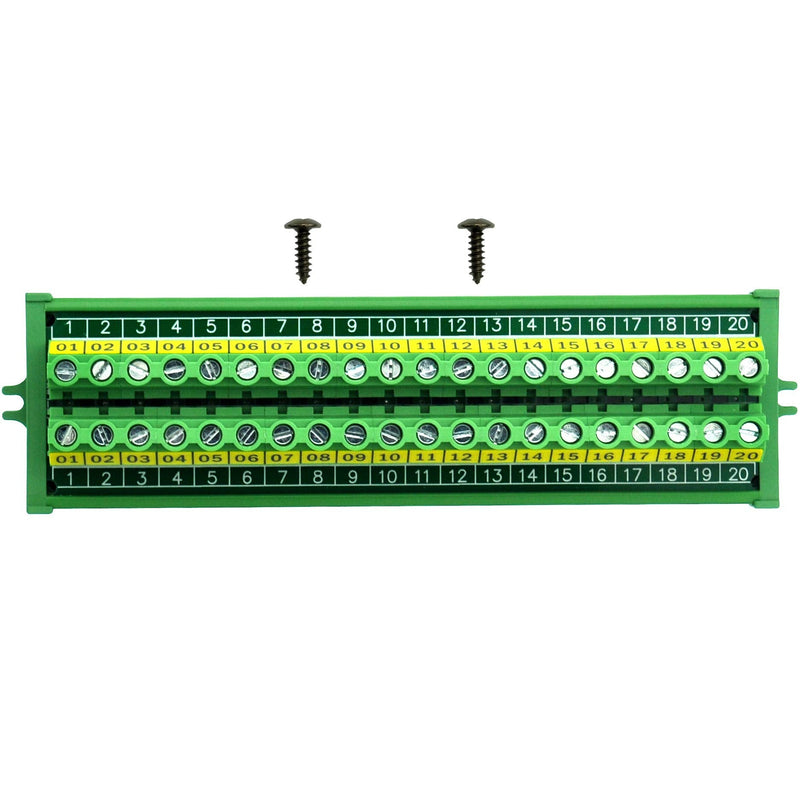Screw Mount 30A/300V 20 Position Screw Terminal Block Distribution Module