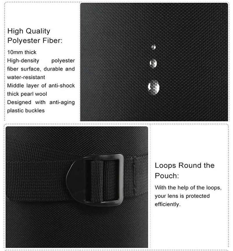 [AUSTRALIA] - JJC DLP-7 Deluxe Water-Resistant Lens Pouch Case for Tamron SP 150-600mm F5-6.3 Di VC USD G2, Sigma 150-500mm F5-6.3 DG OS HSM, Nikon AF-S NIKKOR 200-500mm f5.6 ED VR, fits Lens Up to 144x 316mm 