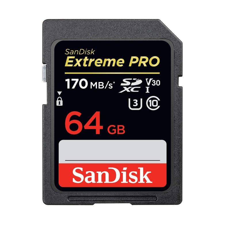 SanDisk 64GB SDXC SD Extreme Pro Memory Card Bundle Works with Nikon D3500, D7500, D5600 Digital DSLR Camera 4K V30 U3 (SDSDXXY-064G-GN4IN) Plus (1) Everything But Stromboli (TM) 3.0 SD/Micro Reader