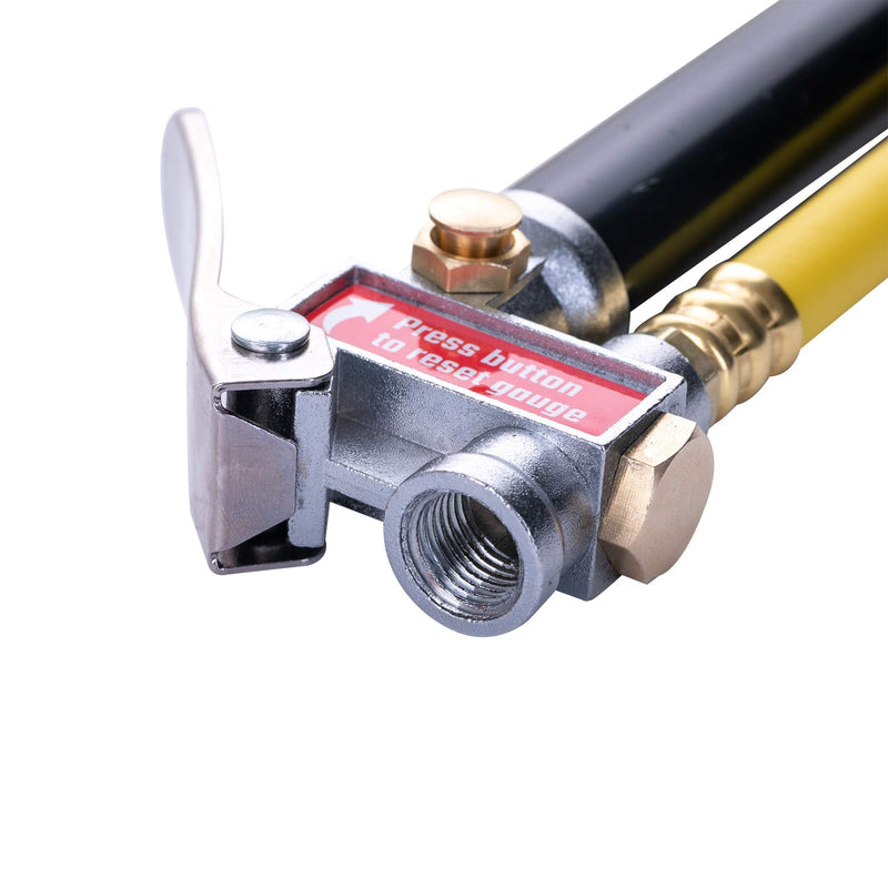 CRAFTSMAN CMXZTSG1005NB Dual Foot Inflator and Gauge, 1/4-inch, Black and Yellow