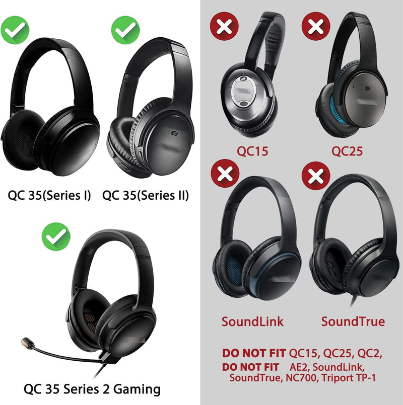 [AUSTRALIA] - SOULWIT Replacement Headband Pad Kit for Bose QC35 & QuietComfort 35 II (QC35 ii) Headphones, Easy DIY Installation (Black) 