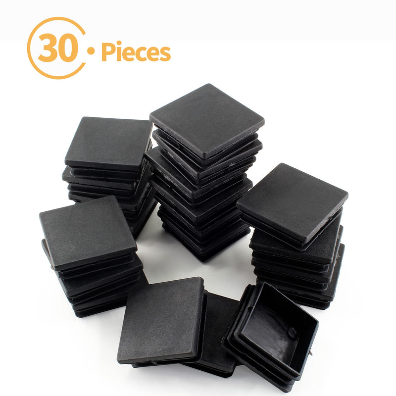 Uenhoy 30 Pcs 2" Square Plastic Plugs Insert End Caps Black Tubing End Caps for Square Tube, Chair Legs, Fence 2"