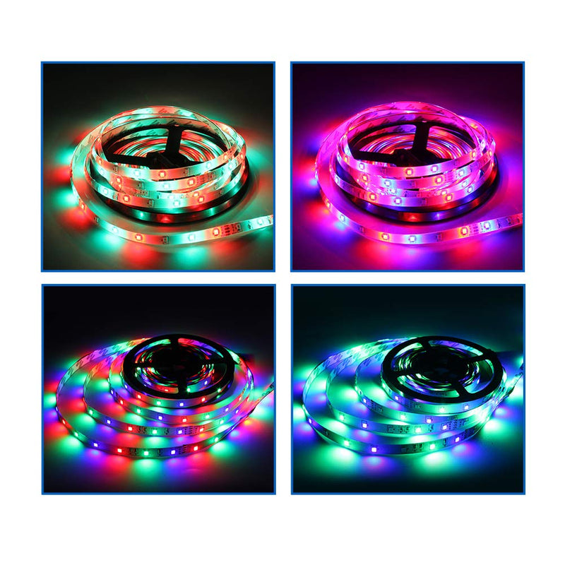 [AUSTRALIA] - LED Strip Light Waterproof 300leds 16.4ft 5m Bedlight Flexible Color Changing RGB SMD 2835 LED Strip Light Kit with 44 Keys IR Remote Controller and 12V 2A Power Supply (RGB) Rgb (Red, Green, Blue) 