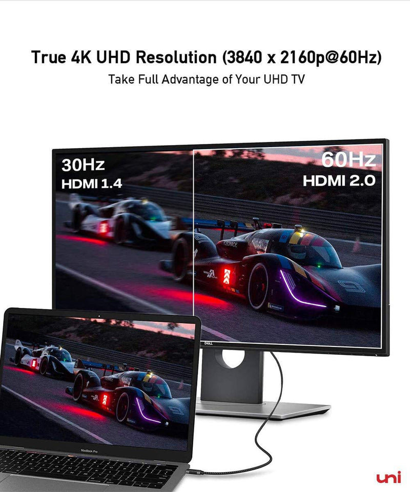 [AUSTRALIA] - USB C to HDMI Cable for Home Office 3ft 4K@60Hz, uni USB Type-C to HDMI Braided Cable (Thunderbolt 3 Compatible) with MacBook Pro 2020/2019, MacBook Air/iPad Pro 2020/2018, Samsung S20, and More 1 