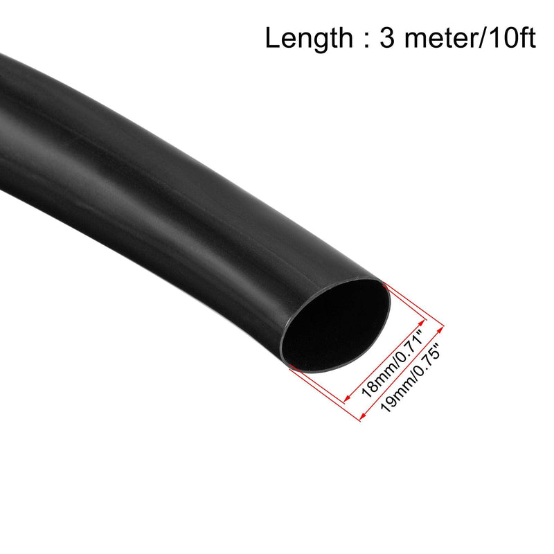 uxcell Black PVC Tube Wire Harness Tubing, 18mm ID 10ft Sleeve for Wire Sheathing Wire Protection