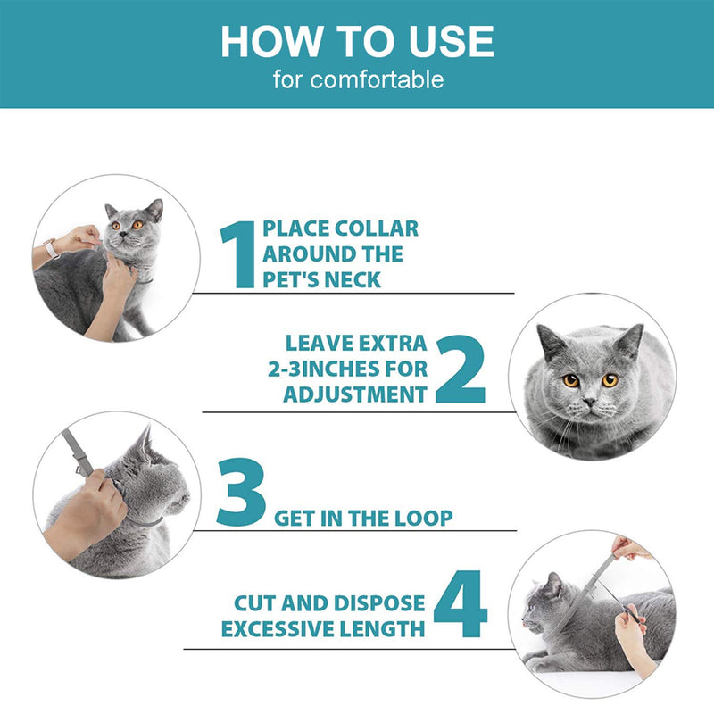 Calming Collar for Cats and Kittens Relieve Reduce Anxiety or Stress Pheromones Formula Waterproof Your Pet Lasting Calm Collar Up to 15 Inch Fits Cat Gray