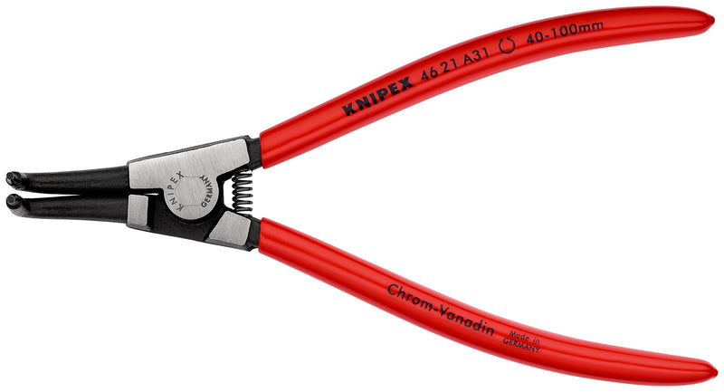 KNIPEX - 46 21 A31 Tools - Precision Circlip Pliers, External, 90 Degree Angled, 1 37/64"-3 15/16" Shaft Dia. (4921A31), 8.50