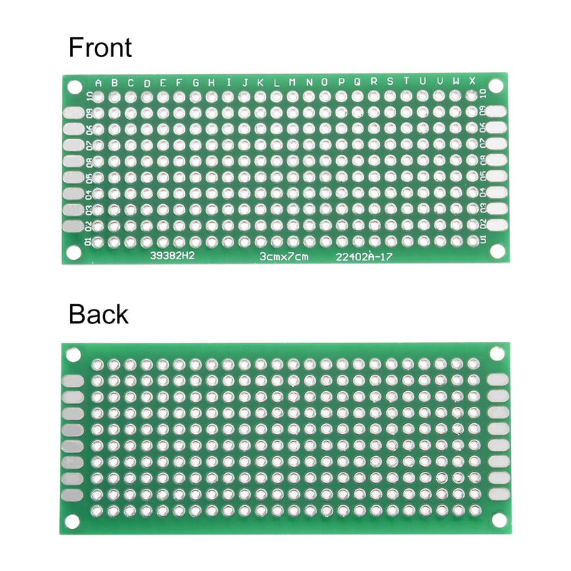 uxcell 15pcs 3x7cm Double Sided PCB Board Universal Printed Circuit Proto Board for DIY Soldering Electronic Projects Practice Test Circuit