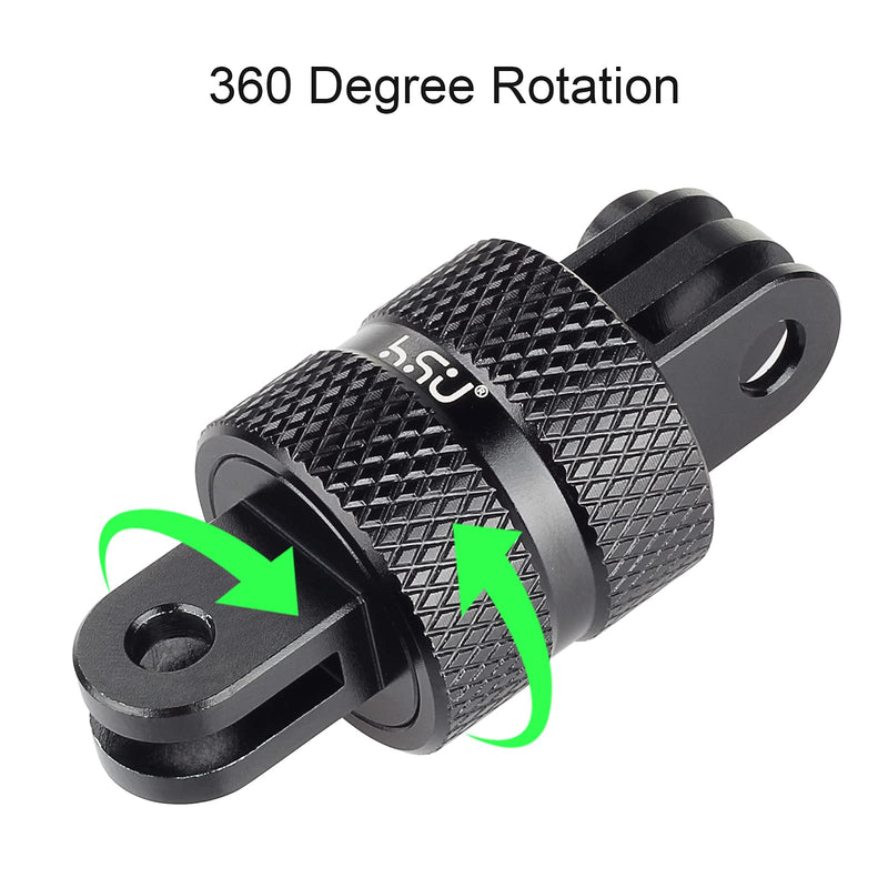 HSU Aluminum 360 Degree Rotation Camera Mount, Tripod Adapter Compatible with GoPro Hero, DJI, Sony, Xiaomi Yi AKASO Campark and Other Action Cameras