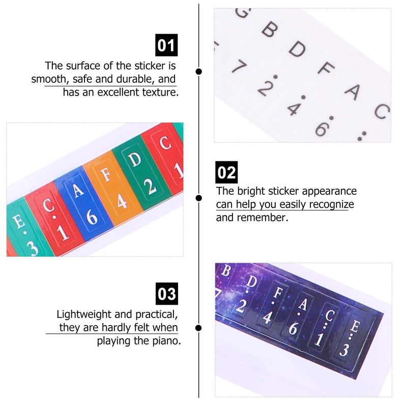 EXCEART 5 Sets Kalimba Note Stickers Thumb Piano Note Sticker 17 Keys Finger Instrument Training Note Decoration Sign for Starter Beginner (Random Style)