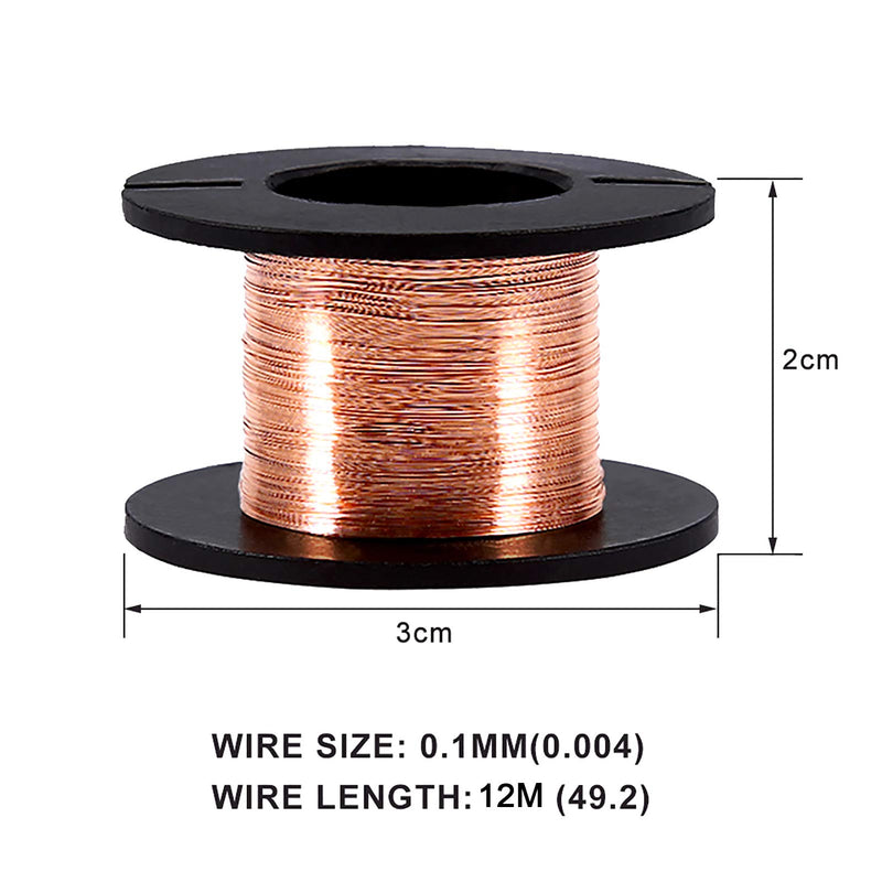 Akozon 5pcs Enameled Wire 0.1mm Enameled Wire Copper Wound Wire Enamel Repair Wire Length 15m