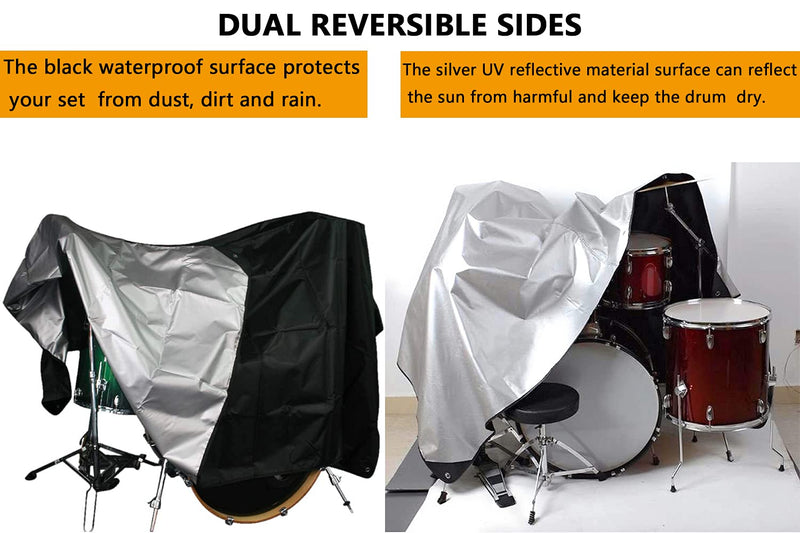 [AUSTRALIA] - Drum Set Dust Cover COOSOO Electronic Drum Kit Cover Waterproof 420D Oxford Fabric with Sewn-in Weighted Corners Accessories for Drums Percussion Drum Machine Anti-UV Protection 
