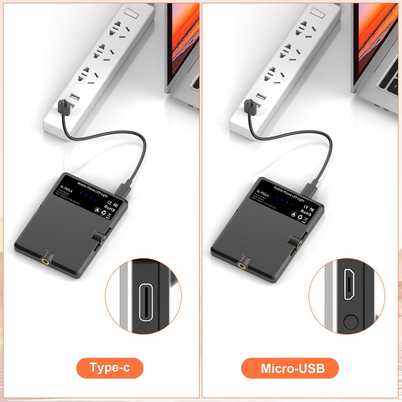 [AUSTRALIA] - TONEOF Portable Selfie Light,Rechargable 60 LED Phone Light with Clip & Double 1/4" Screw Hole,2500k-9000K Dimmable Camera Light for iPhone,Android,Laptop,Tablet,Selfie/Video Conference 