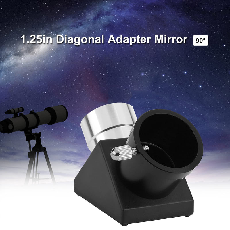 Bindpo Diagonal Mirror,1.25" 90 Degree Diagonal Mirror Adapter Erecting Image Prism Optical Zeniths Mirror for 1.25inch Telescope Eyepiece