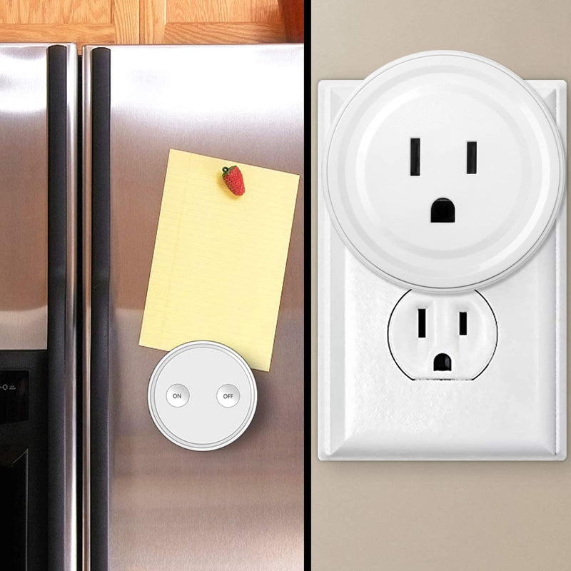 LoraTap Mini Remote Control Outlet Plug Adapter with Remote, 656ft Range Wireless Light Switch for Household Appliances, No Hub Required, 10A/1100W, White, 2 Years Warranty (2 Remotes + 1 Outlet)