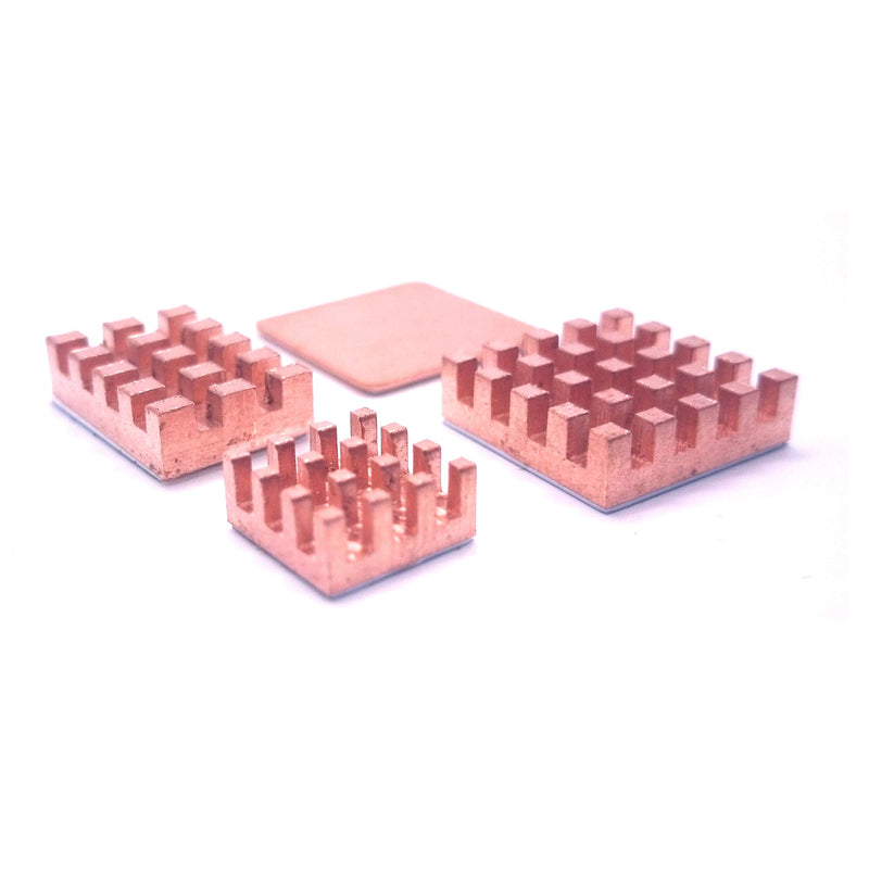 Easycargo Raspberry Pi 4 Heatsink Fan Kit, Cooler Raspberry Pi 4B, 3 B (4 Set, Copper) 4 Set