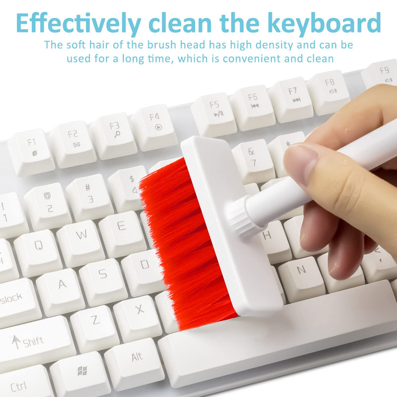 2022 New Cleaner Kit for Keyboard Soft Brush 5 in 1 Multifunction Computer Cleaning Tools Kit with Keycap Puller(Red) Red