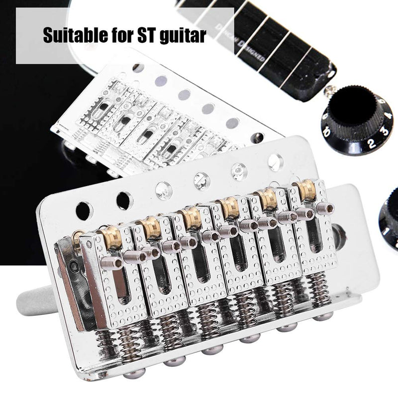 Guitar Tremolo Bridge, Tremolo System with Roller Single Locking Vibrato Bridge Tailpiece for ST Guitar (Silver)