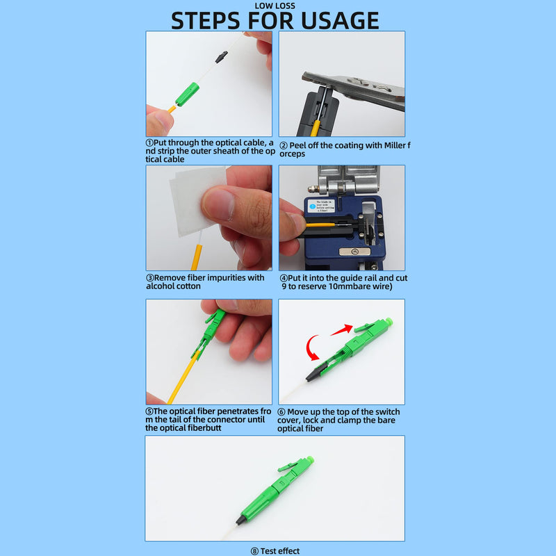 Fiber Assembly Connector LC UPC/APC Single Mode Fiber Optic Fast Connector Adapter 5Pcs (LC/APC) LC/APC