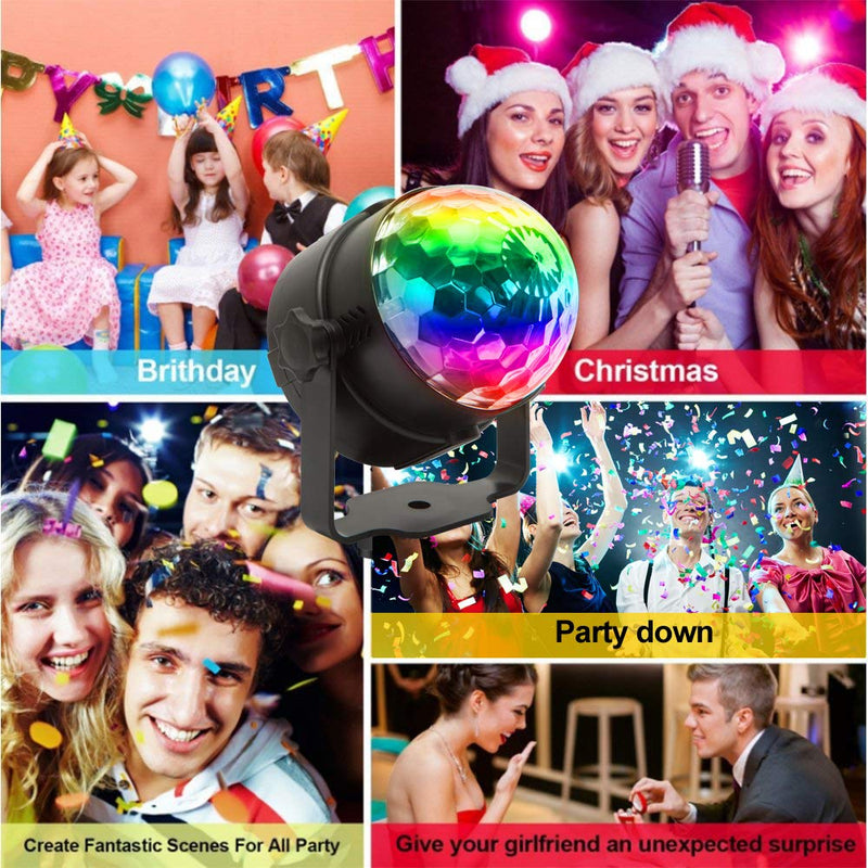 [AUSTRALIA] - Party Lights - KOOT 2 Packs Disco Ball Sound Activated Disco Dance Lights with Remote, Magic LED DJ Lights 7 Colors Mode RGB Strobe Lights for Home Kids Room Christmas Party Bedroom Bar Club Show 