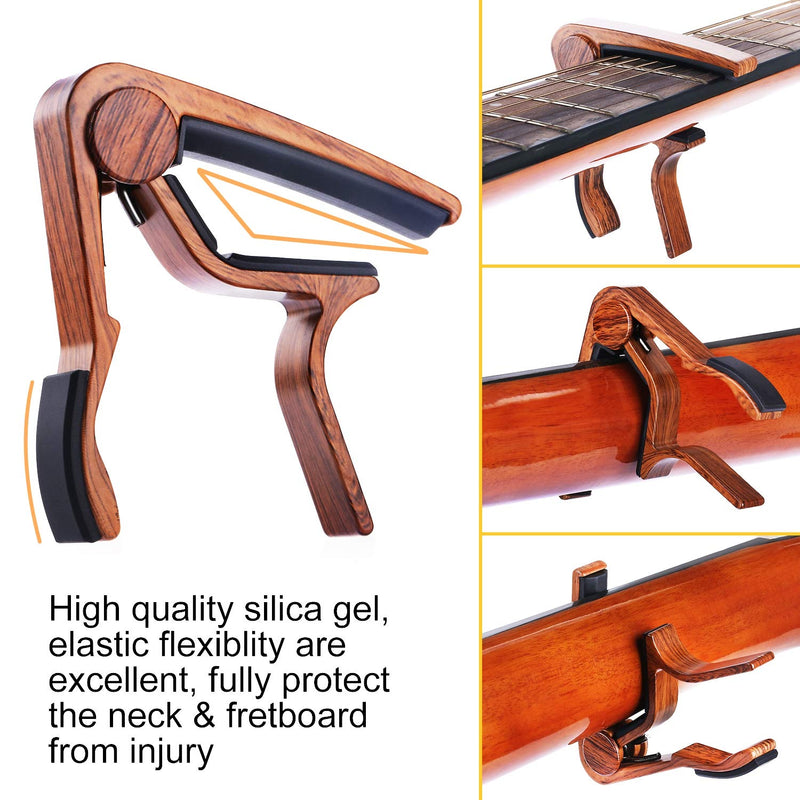 Moreyes Guitar Picks Guitar Capo Acoustic Guitar Accessories Trigger Capo With Free Guitar Picks (GC-9 Rosewood)