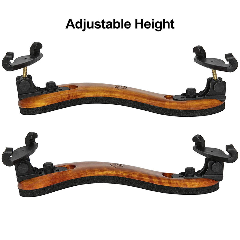 MI&VI Violin Shoulder Rest - Real Maple Wood, Round, Collapsible, Adjustable, Excellent Support Grip (Violin 4/4-3/4& Viola 14"-13") Violin 4/4 - 3/4