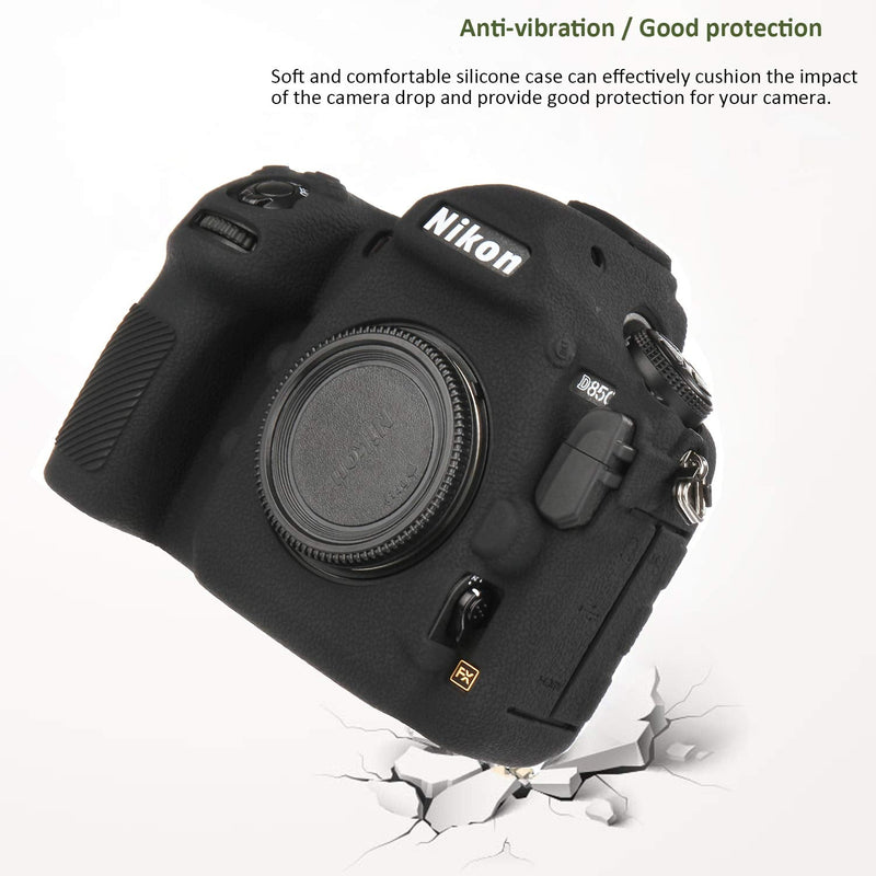Easy Hood Camera Case for Nikon D850 Soft Silicone Rubber Camera Protective Body Case Skin for Nikon D850 Camera Bag Protector Cover (Black) Black