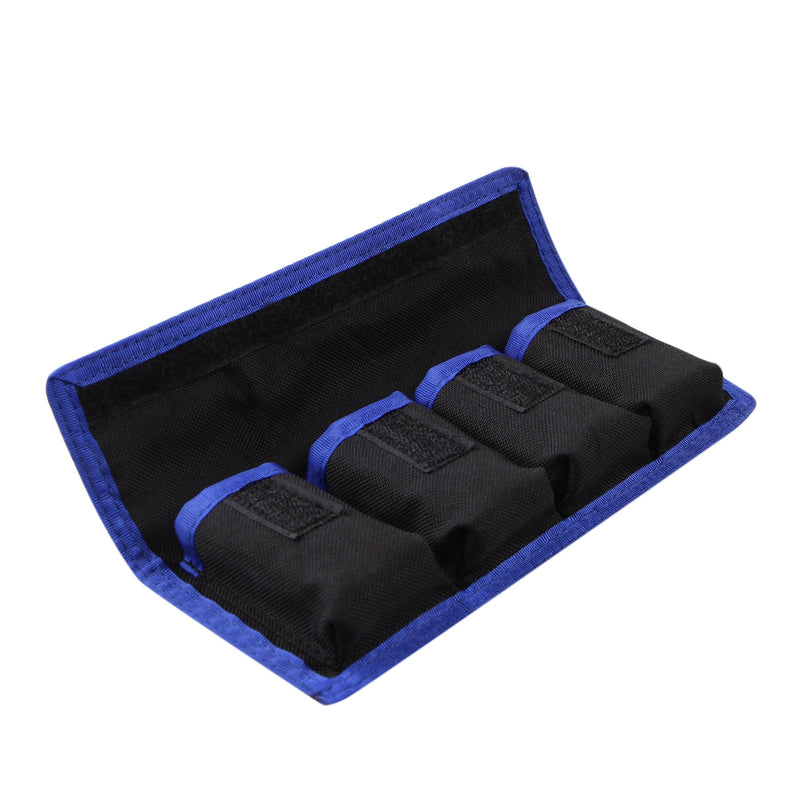 Meking DSLR Camera Battery Holder/Pouch/Case/Bag (4 Pocket) for AA Battery, LP-E6 LP-E8 LP-E10 LP-E12 Battery, EN-EL14 EN-EL15 Battery, NP-FW50 NP-F550 NP-FM500H Battery( 2Pcs ) Blue 2pcs