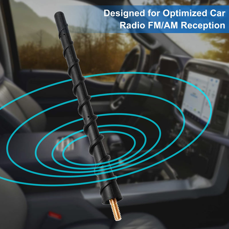 VOFONO Flexible Rubber Replacement Compatible with Dodge Ram 1500 (2009-2021) Antenna | 7 Inch Car Wash Proof Internal Highly Conductive Copper Core Antenna, Designed for Optimized FM/AM Reception