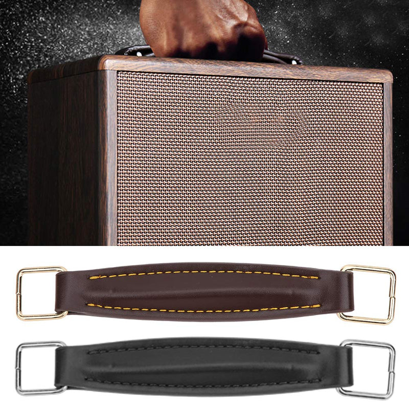 Guitar Amplifier Handle,PU Leather Internal Steel Leather Style Replacement Strap Handle Amp Handle Strap for Guitar Amplifiers Speaker (black) black