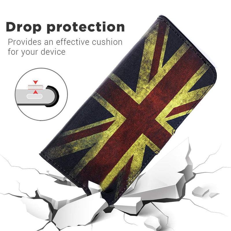 Samsung Galaxy A01 Phone Case Shockproof Slim Leather Flip Wallet Cover ID Credit Card Slots Kickstand Magnetic Closure TPU Bumper Cover for Samsung Galaxy A01 Union Jack