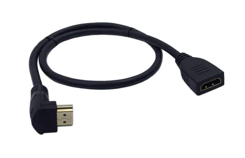 [AUSTRALIA] - Cerrxian 0.6m High Speed HDMI 2.0 HDMI Up Angle Male to HDMI Female Short Cable Ultra HD 4k x 2k HDMI Cable Supports Ethernet, 3D, 4K and Audio for TVs, Laptops(Black)(um-sf) 0.6m up male-straight female 